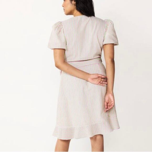 Draper James RSVP Pink&Green Stripe Wrap Dress Sz.XXL NWT - Picture 2 of 16